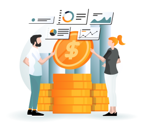 Flat Modern design of wesite template Investment Solutions Rianne no BG